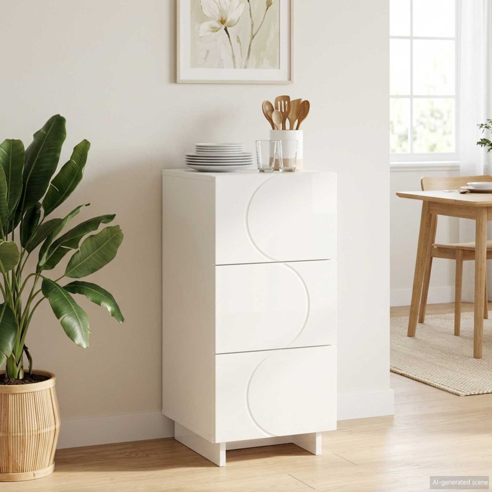 vidaXL Sideboard Vit högglans 33,5 x 34,5 x 75 cm Konstruerat trä
