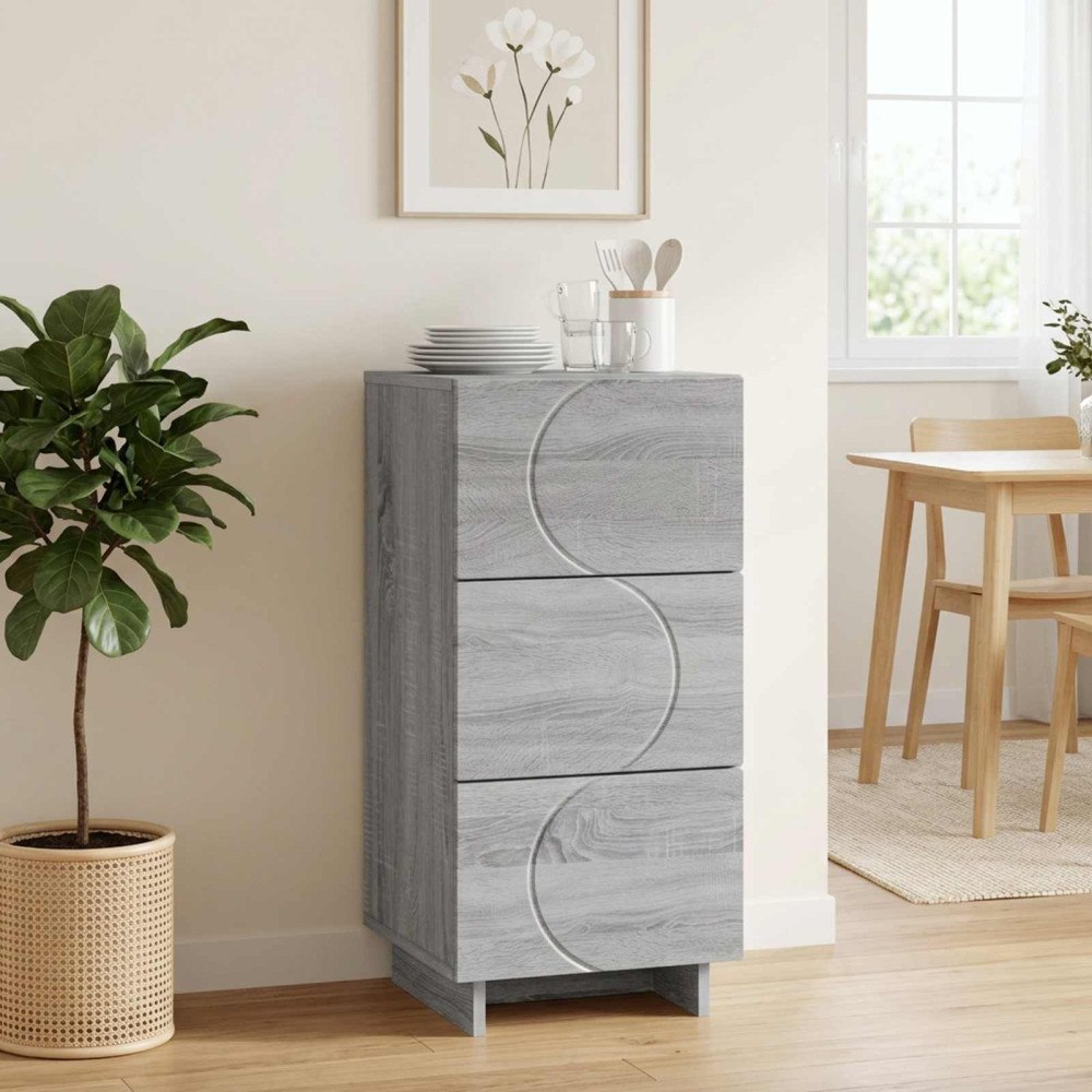 vidaXL Sideboard Grå Sonoma 33,5 x 34,5 x 75 cm Konstruerat trä