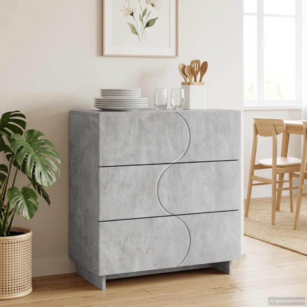 vidaXL Sideboard Betonggrå 70 x 38 x 75 cm Konstruerat trä