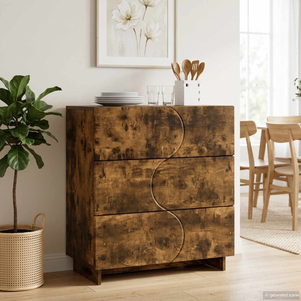 vidaXL Sideboard Rökt ek 70 x 38 x 75 cm Konstruerat trä