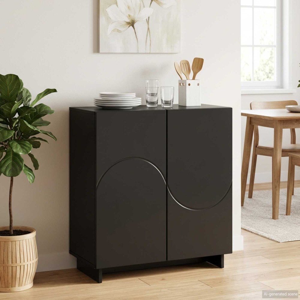 vidaXL Skänk Svart 67 x 34,5 x 75 cm Konstruerat trä