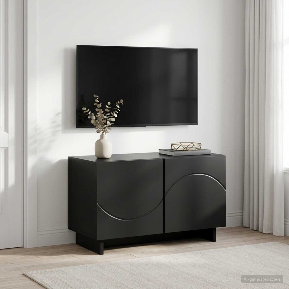 vidaXL TV-bänk 60 x 34.5 x 40 cm Svart Konstruerat trä