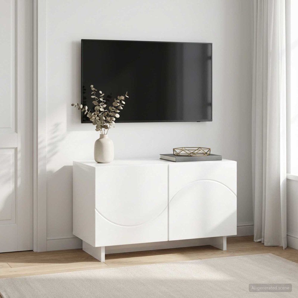 vidaXL TV-bänk 60 x 34.5 x 40 cm Vit högglans Konstruerat trä