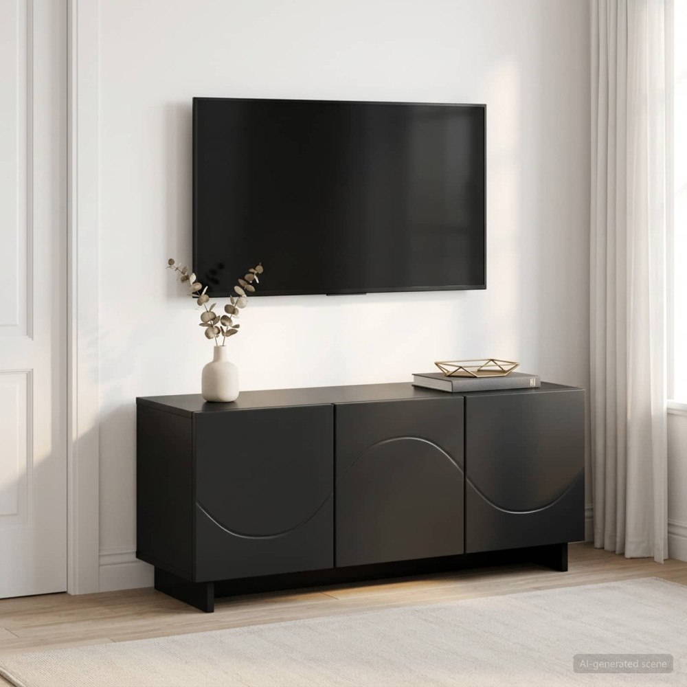 vidaXL TV-bänk 90 x 34.5 x 40 cm Svart Konstruerat trä