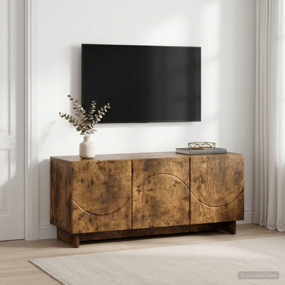 vidaXL TV-bänk 90 x 34.5 x 40 cm Rökt ek Konstruerat trä