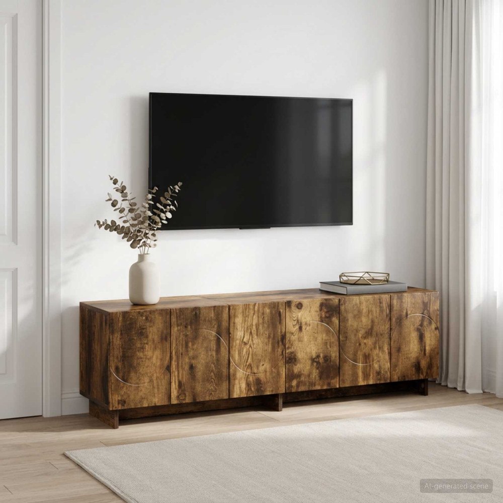 vidaXL TV-bänk 140 x 34.5 x 40 cm Rökt ek Konstruerat trä