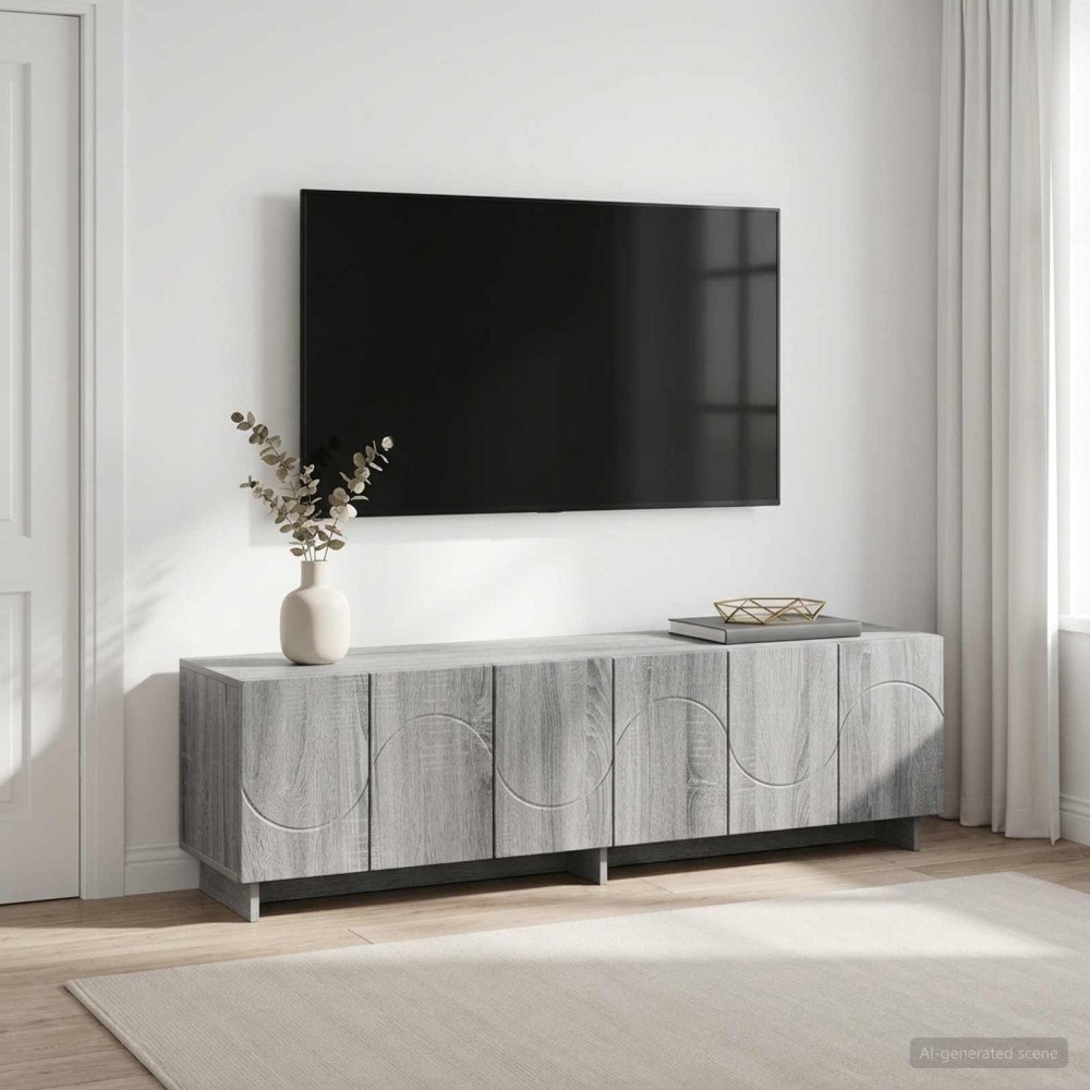 vidaXL TV-bänk 140 x 34.5 x 40 cm Grå Sonoma Konstruerat trä