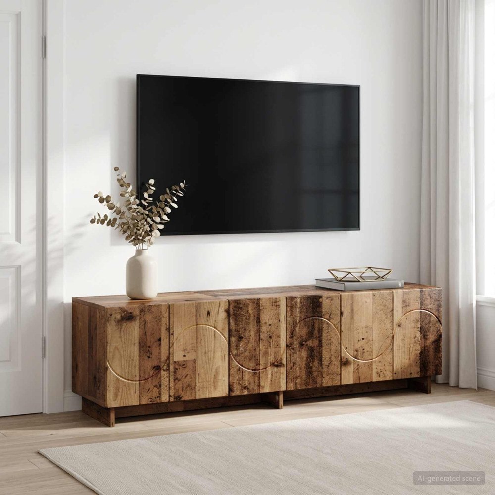 vidaXL TV-bänk 140 x 34.5 x 40 cm Gammalt trä Konstruerat trä