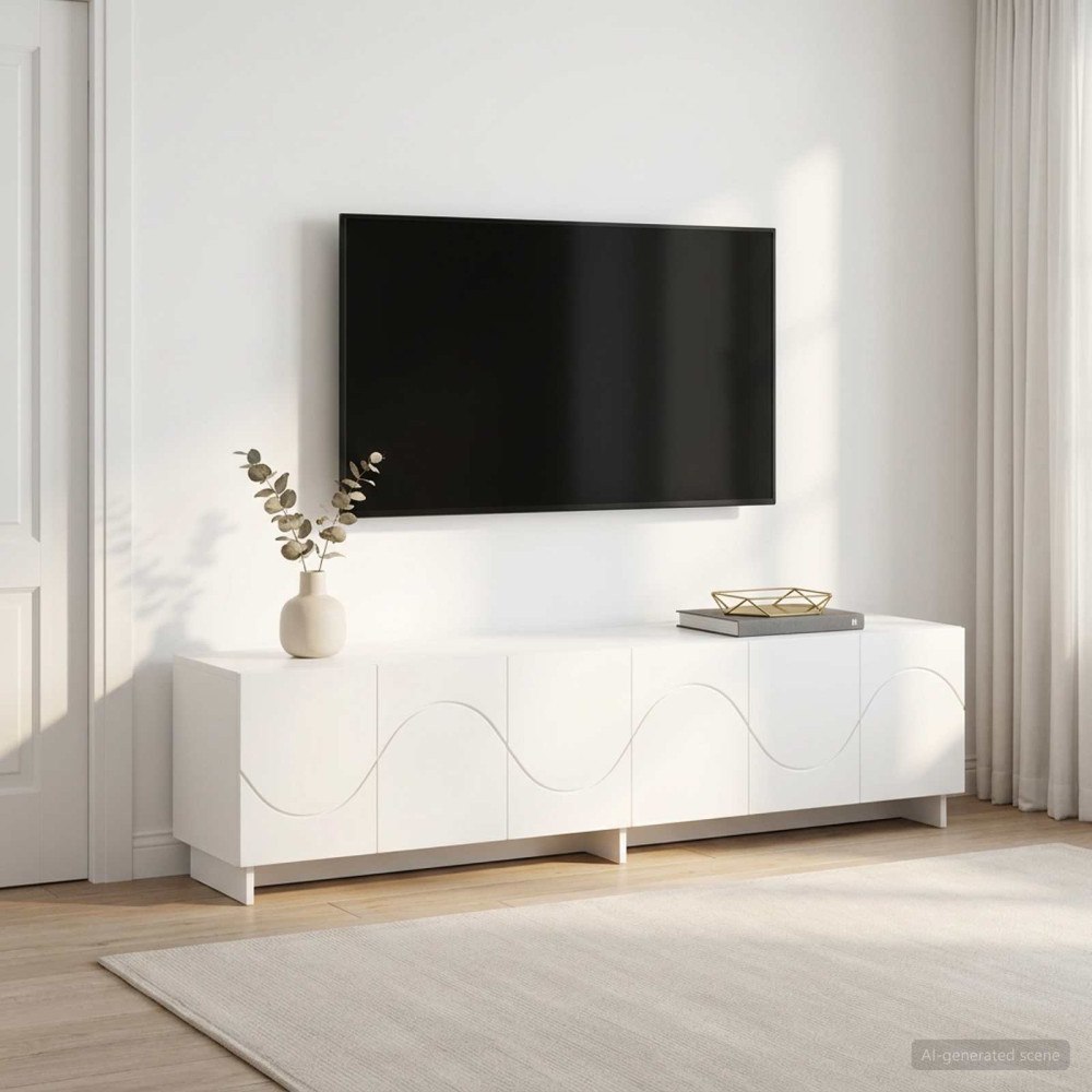 vidaXL TV-bänk 180 x 34,5 x 40 cm Vit Konstruerat trä