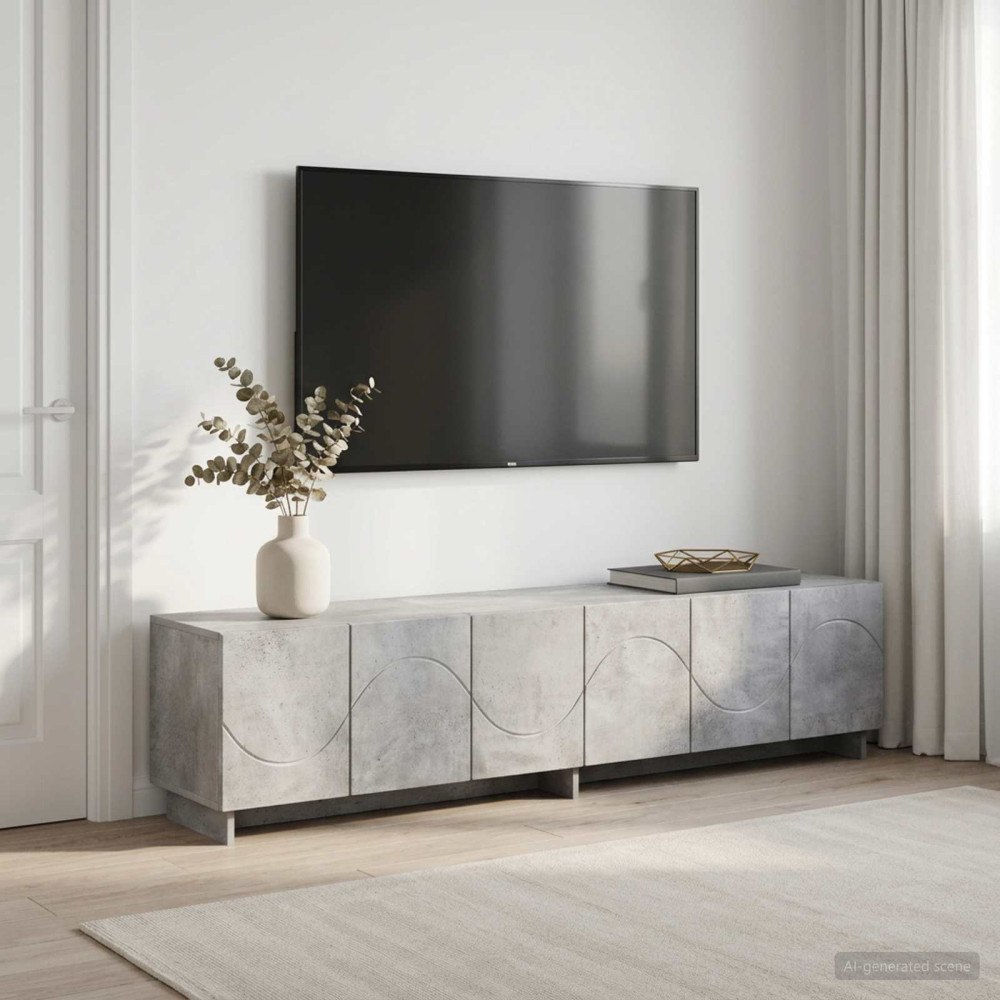 vidaXL TV-bänk 180 x 34,5 x 40 cm Betonggrå Konstruerat trä