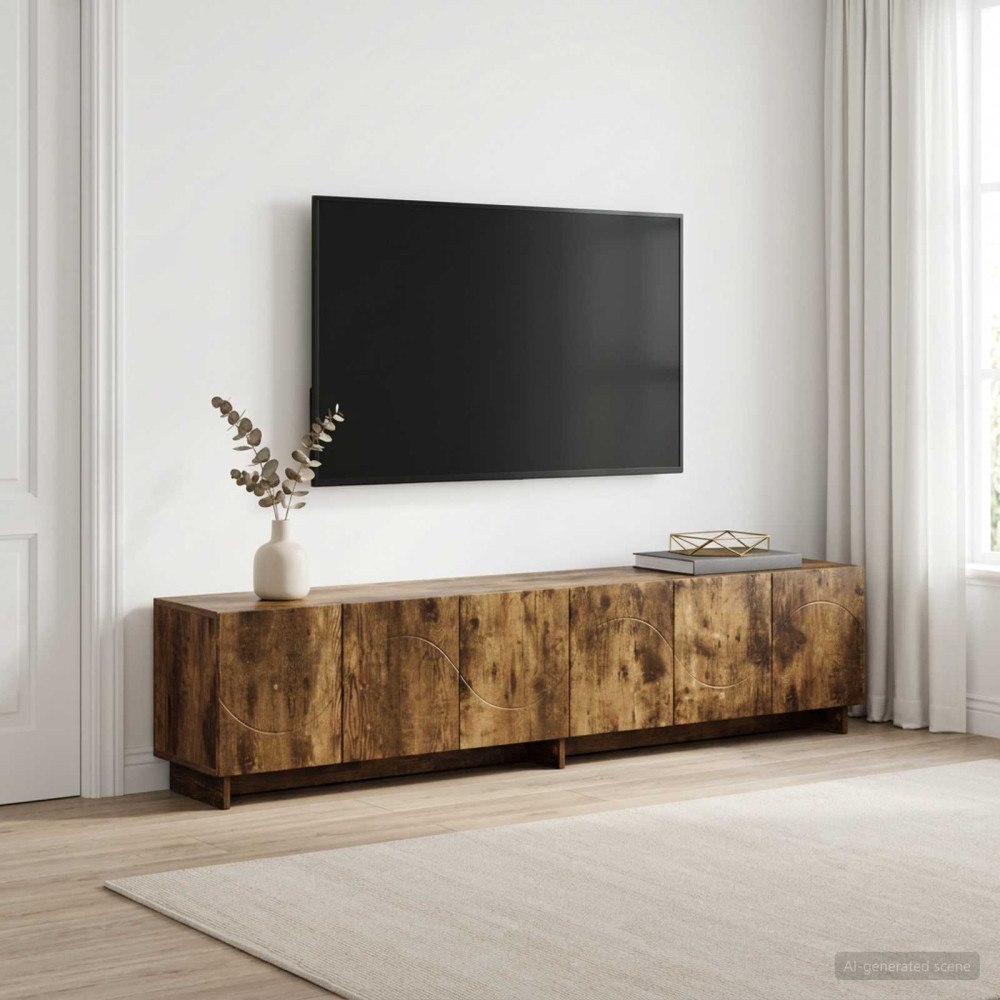vidaXL TV-bänk 180 x 34,5 x 40 cm Rökt ek Konstruerat trä