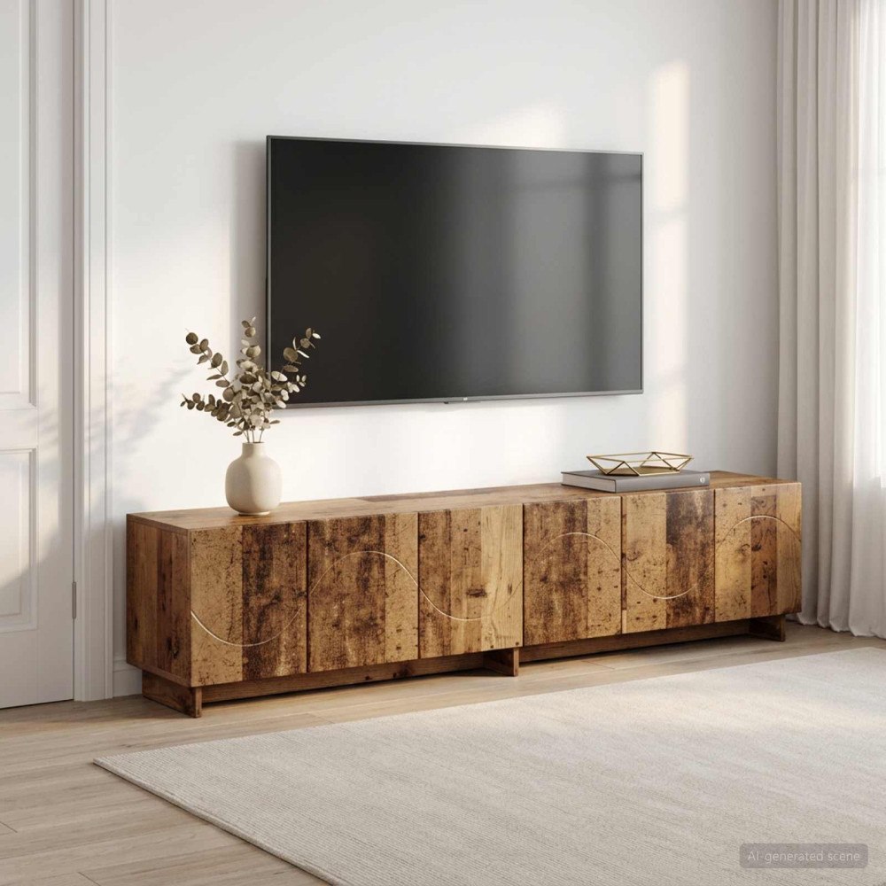 vidaXL TV-bänk 179,5 x 34,5 x 40 cm Gammalt trä Konstruerat trä