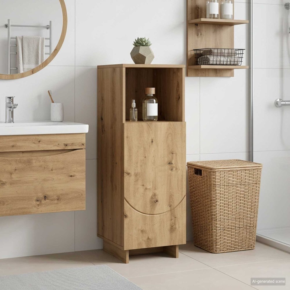 vidaXL Badrumsskåp Artisan-ek 36,5 x 38 x 95 cm Konstruerat trä