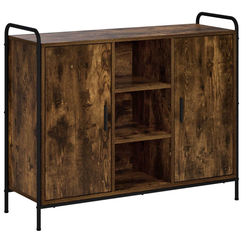 vidaXL Sideboard Rökt ek 97 x 33 x 81 cm Konstruerat trä