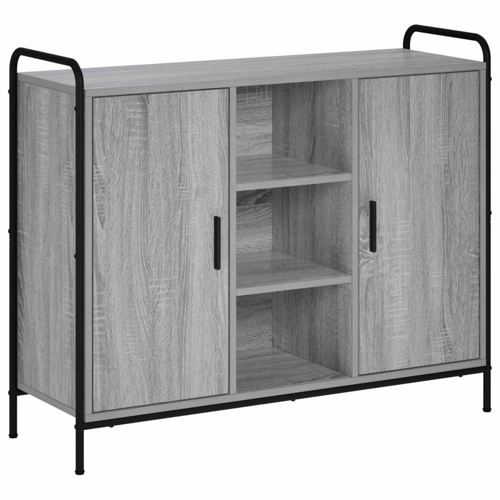 vidaXL Sideboard Grå Sonoma 97 x 33 x 81 cm Konstruerat trä