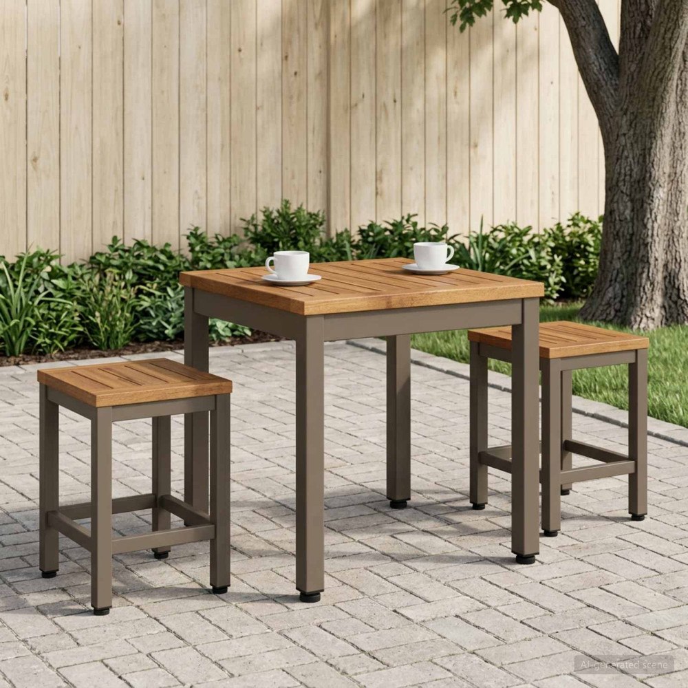vidaXL Kaffeebord Naturlig och Kaffe 40 x 40,5 x 36 cm