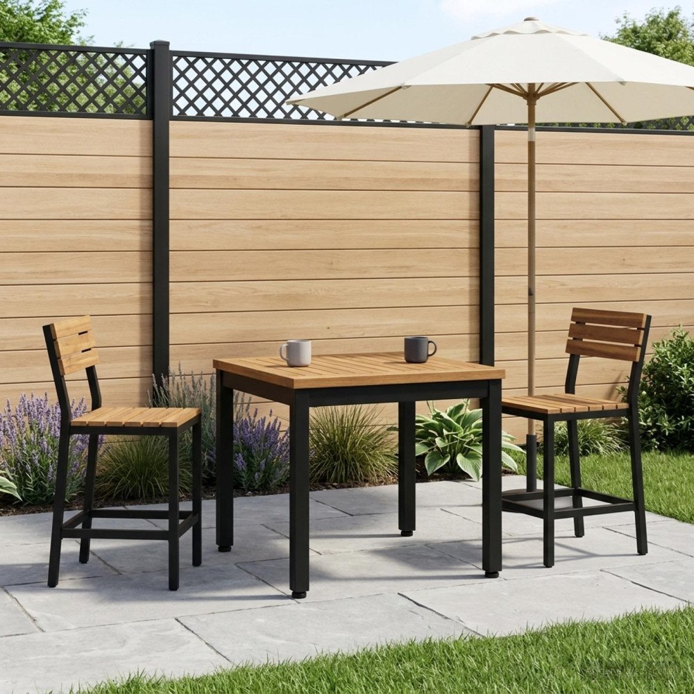 vidaXL Kaffeebord Naturlig och svart 50 x 48,5 x 36 cm