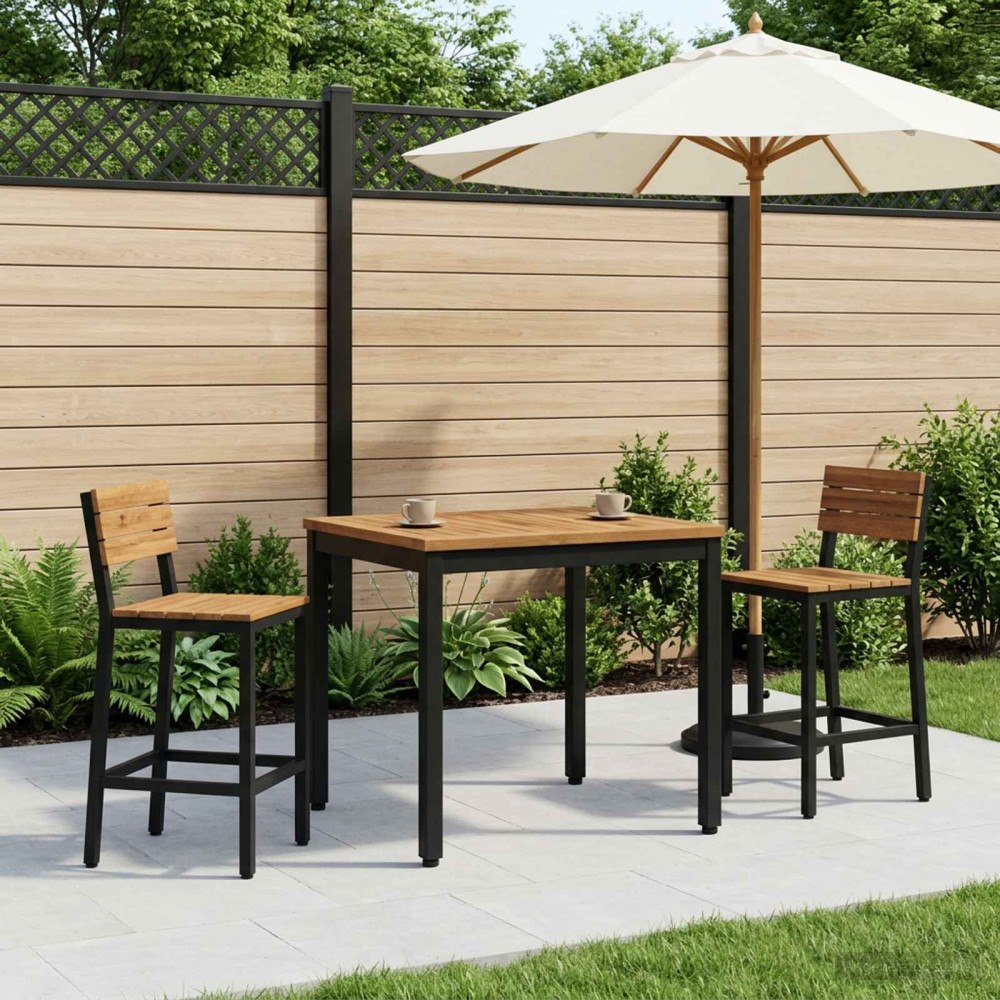 vidaXL Kaffeebord Naturlig och svart 50 x 60,5 x 36 cm