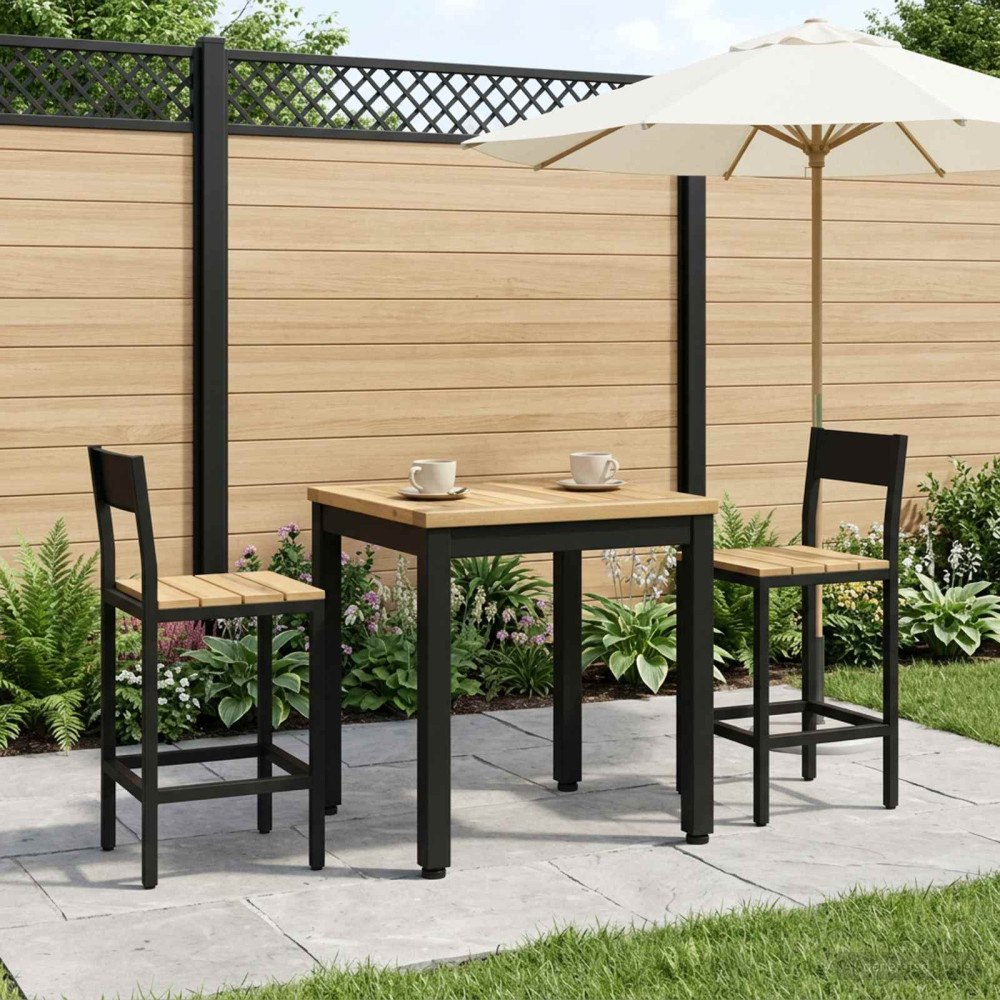 vidaXL Kaffeebord Vit och svart 40 x 40,5 x 36 cm Massivt Akaciaträ