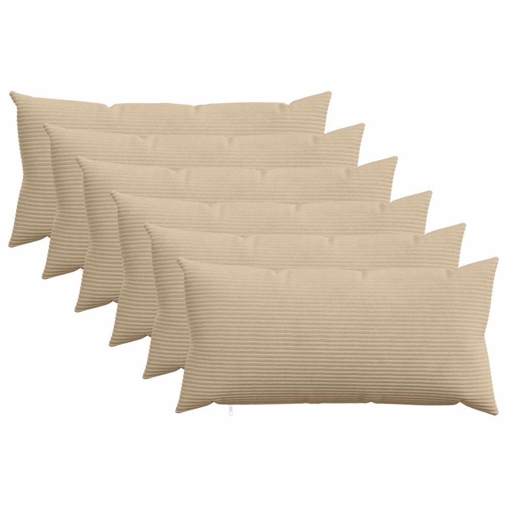 vidaXL Kuddöverdrag 6 st HEERLEN Taupe 40 x 80 cm manchester