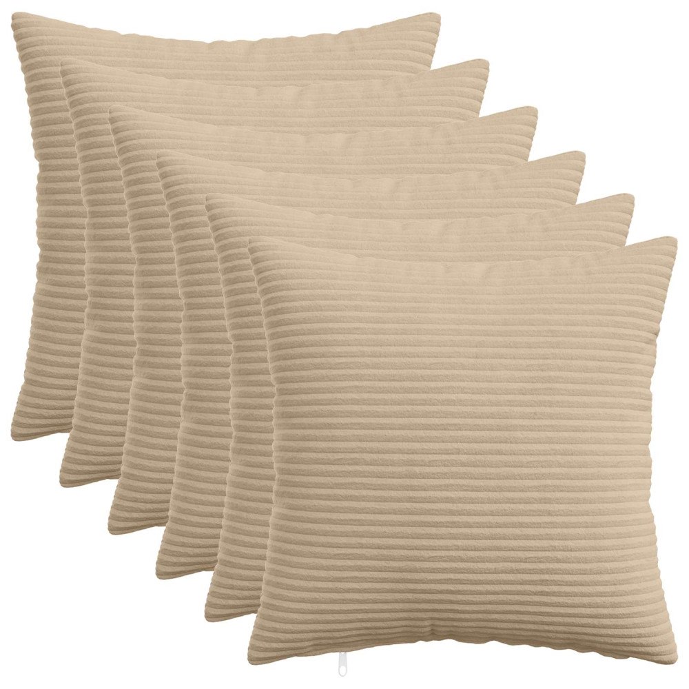 vidaXL Kuddöverdrag 6 st HEERLEN Taupe 50 x 50 cm manchester