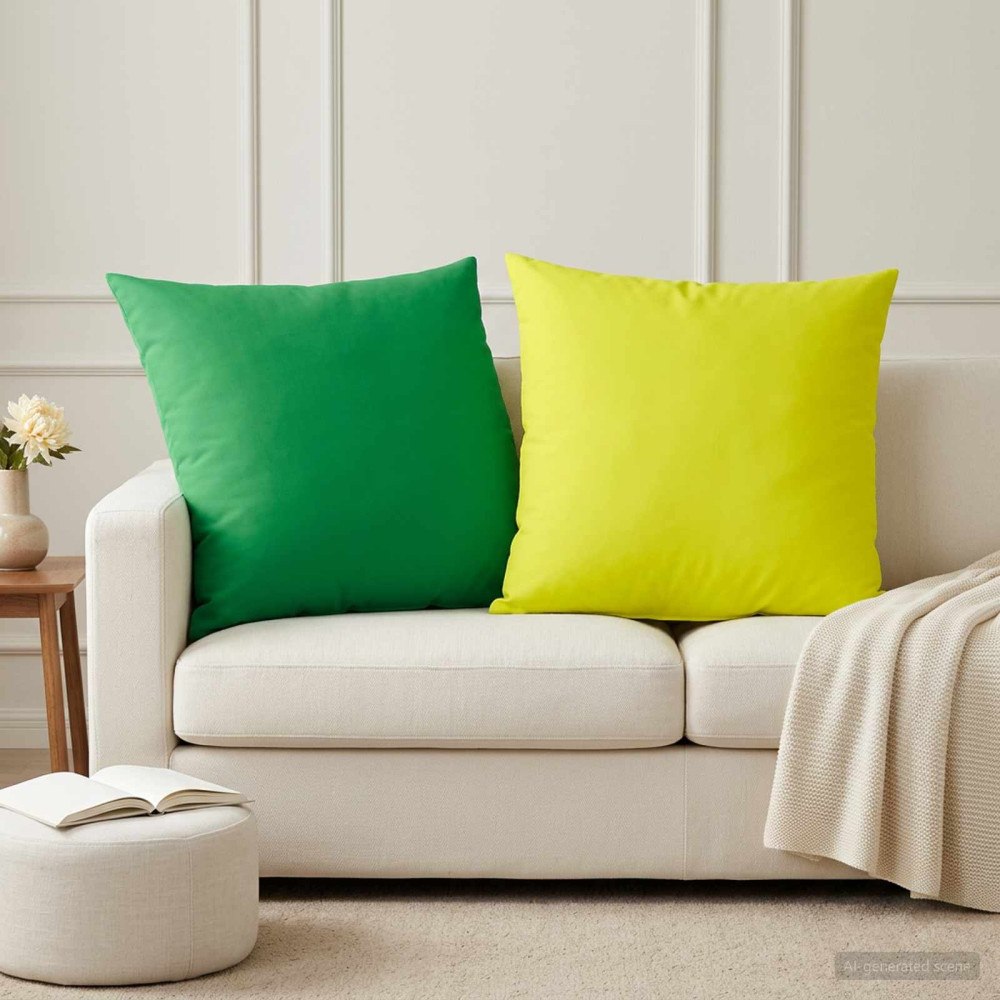 vidaXL Kuddöverdrag 2 st HEERLEN Klart grön. 80 x 80 cm Polyester