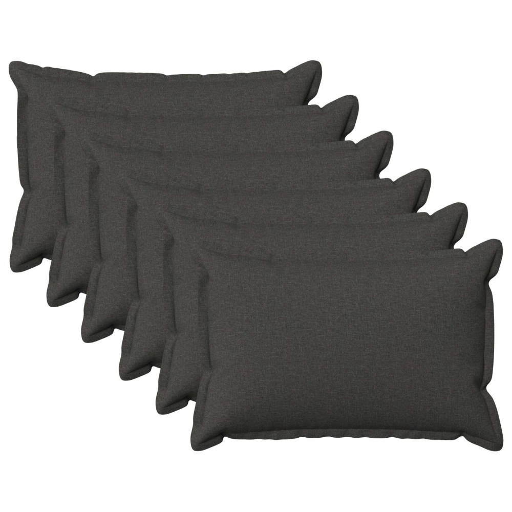 vidaXL Kuddöverdrag 6 st HOUTEN Mörkgrå 30 x 50 cm Faux Linne