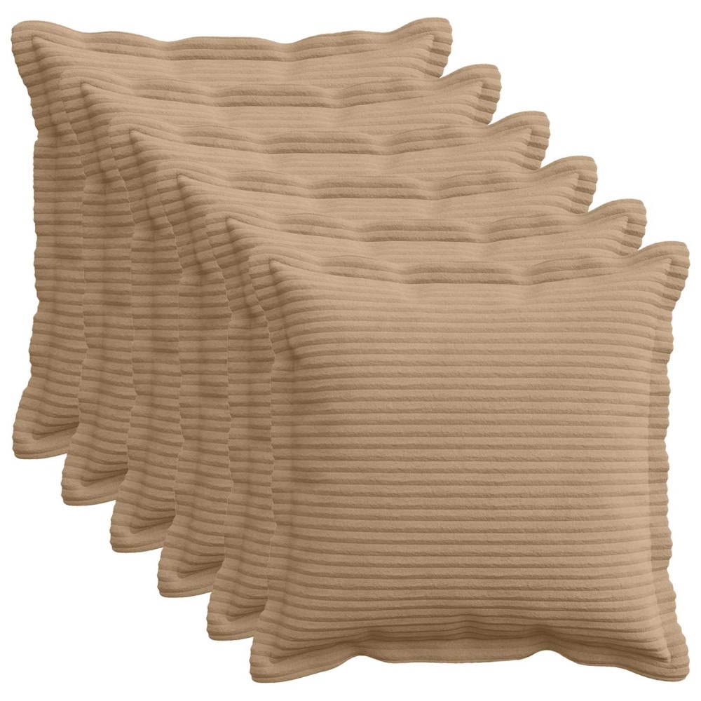 vidaXL Kuddöverdrag 6 st HOUTEN Brun 35 x 35 cm manchester