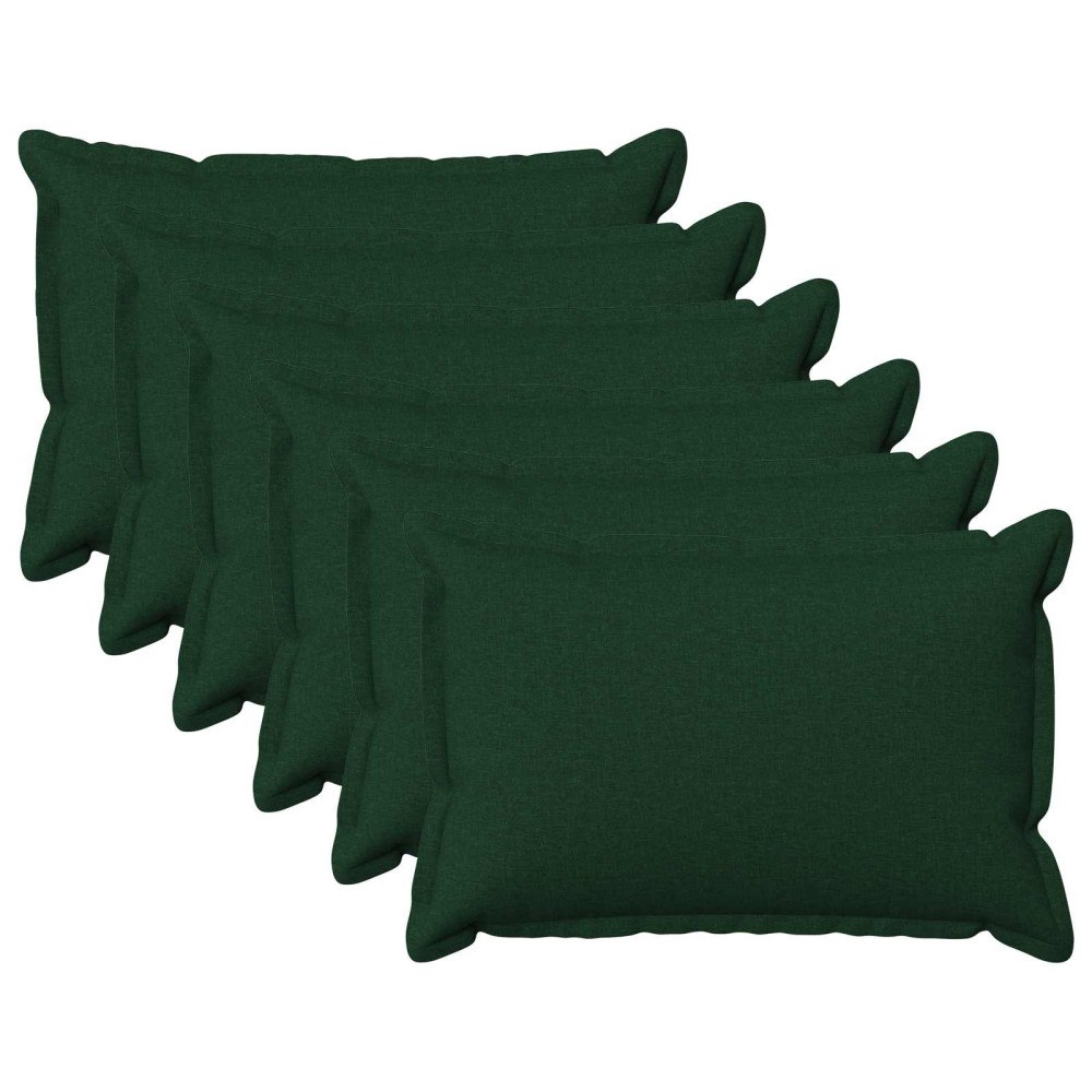 vidaXL Kuddöverdrag 6 st HOUTEN Mörkgrön 40 x 60 cm Faux Linne