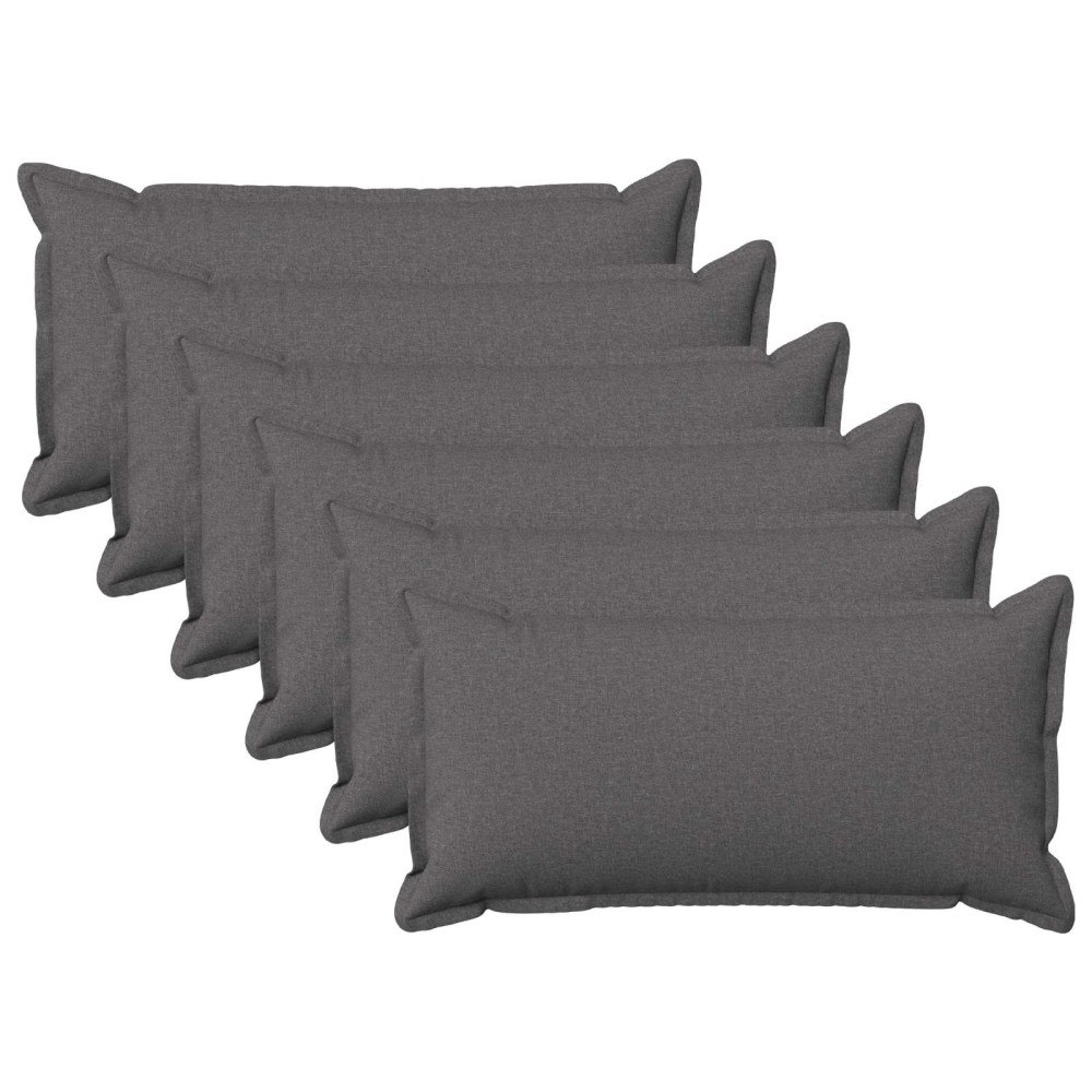 vidaXL Kuddöverdrag 6 st HOUTEN Ljusgrå 40 x 80 cm Faux Linne