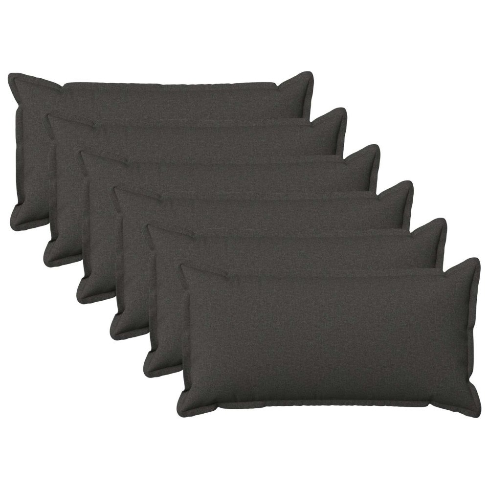 vidaXL Kuddöverdrag 6 st HOUTEN Mörkgrå 40 x 80 cm Faux Linne