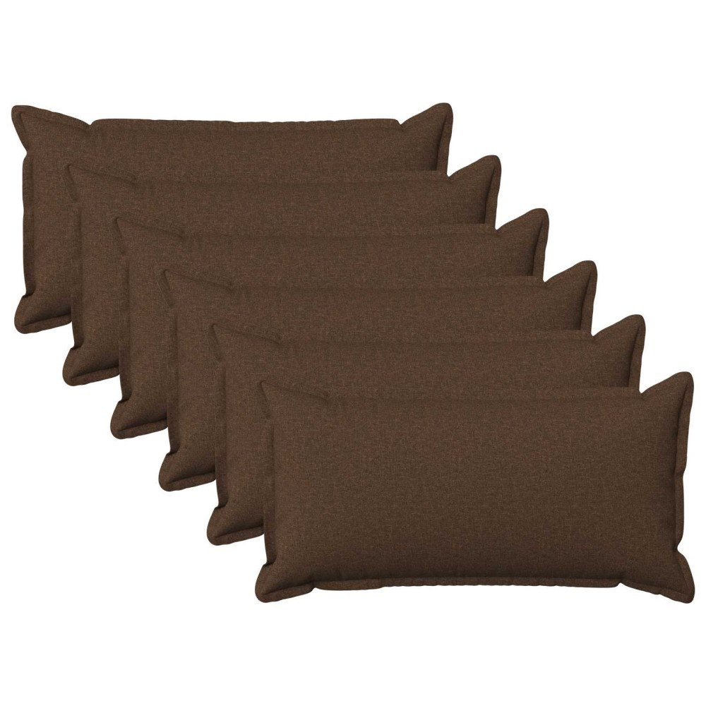 vidaXL Kuddöverdrag 6 st HOUTEN Brun 40 x 80 cm Faux Linne