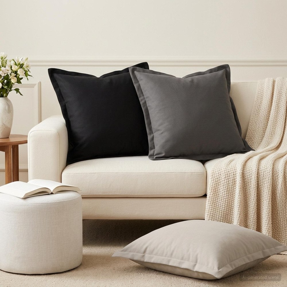 vidaXL Kuddöverdrag 12 st HOUTEN Antracit 45 x 45 cm Polyester