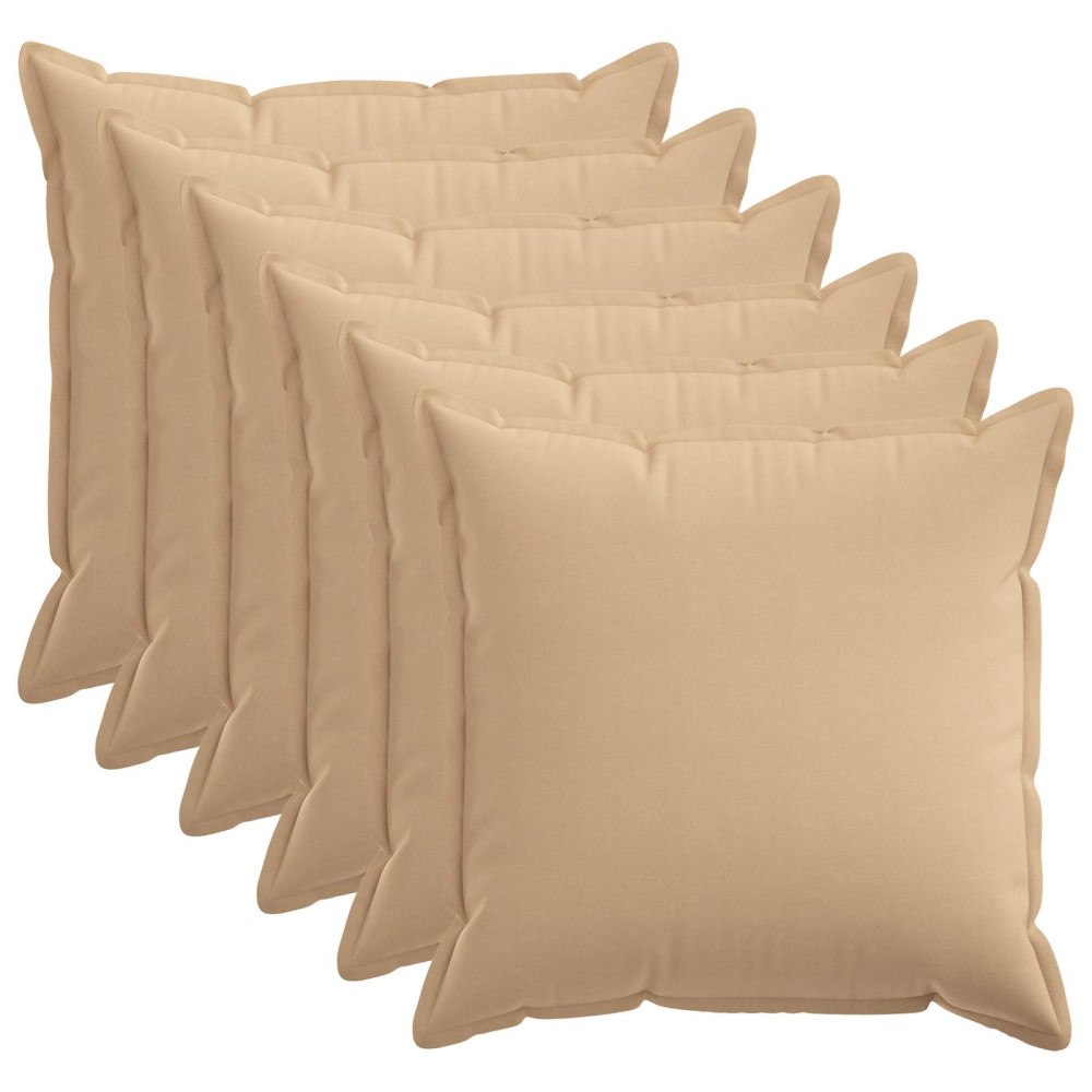 vidaXL Kuddöverdrag 6 st HOUTEN Gräddvit 60 x 60 cm Faux Linne
