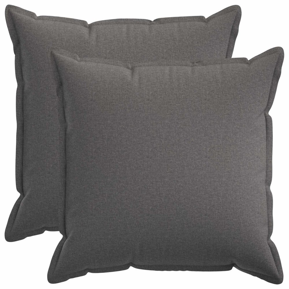 vidaXL Kuddöverdrag 2 st HOUTEN Ljusgrå 80 x 80 cm Faux Linne