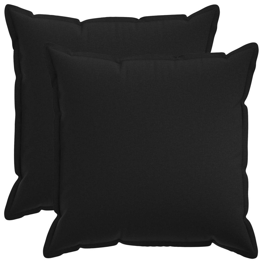 vidaXL Kuddöverdrag 2 st HOUTEN Svart 80 x 80 cm Faux Linne