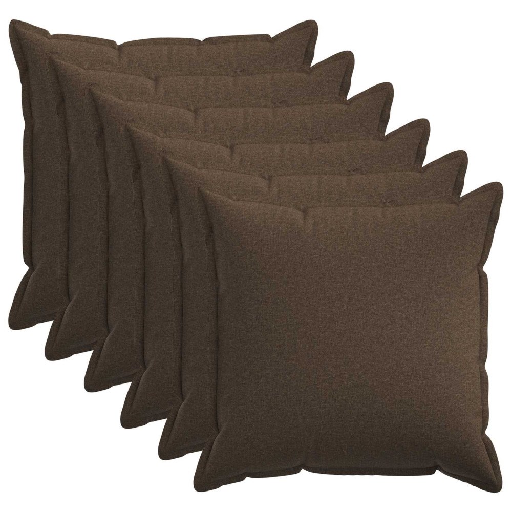 vidaXL Kuddöverdrag 6 st HOUTEN Taupe 80 x 80 cm Faux Linne