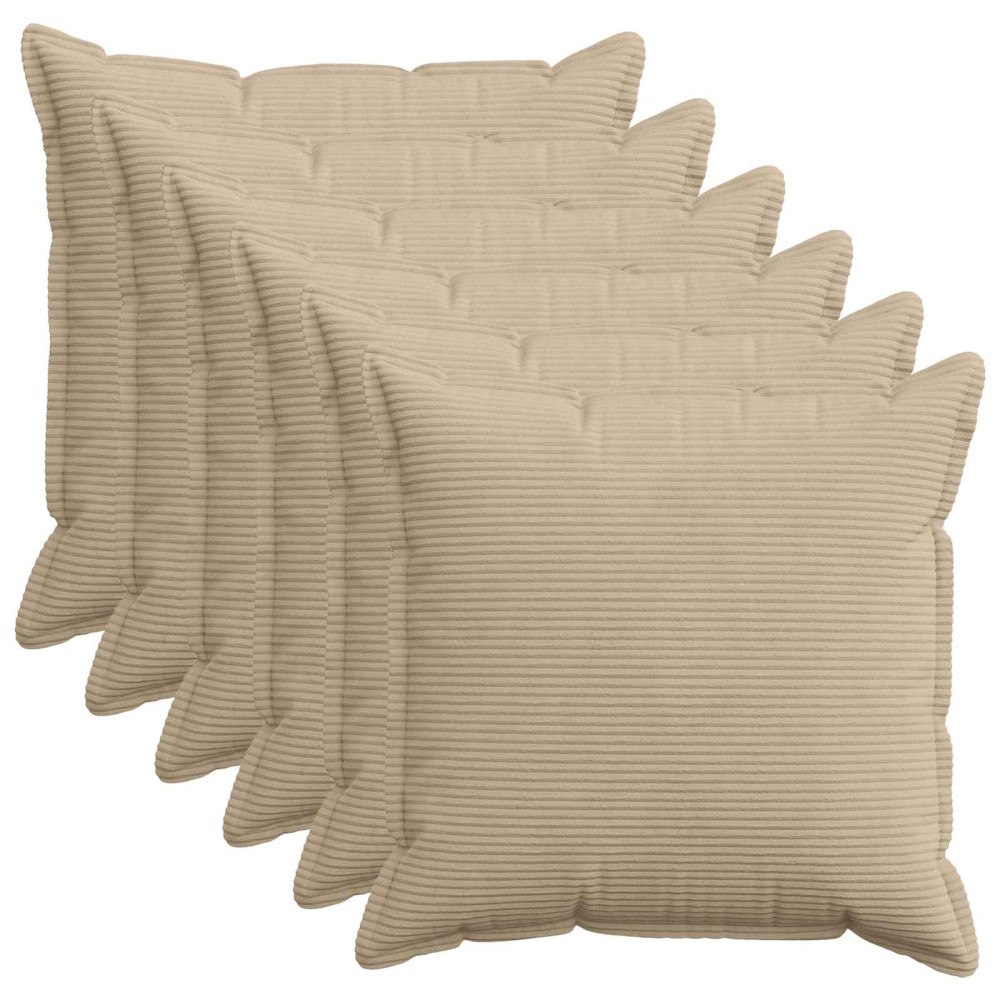 vidaXL Kuddöverdrag 6 st HOUTEN Taupe 80 x 80 cm manchester