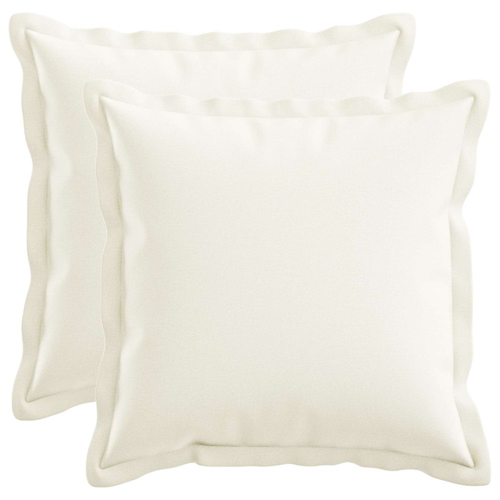 vidaXL Kudde med kudde HOUTEN 2 st Vit Faux Linne