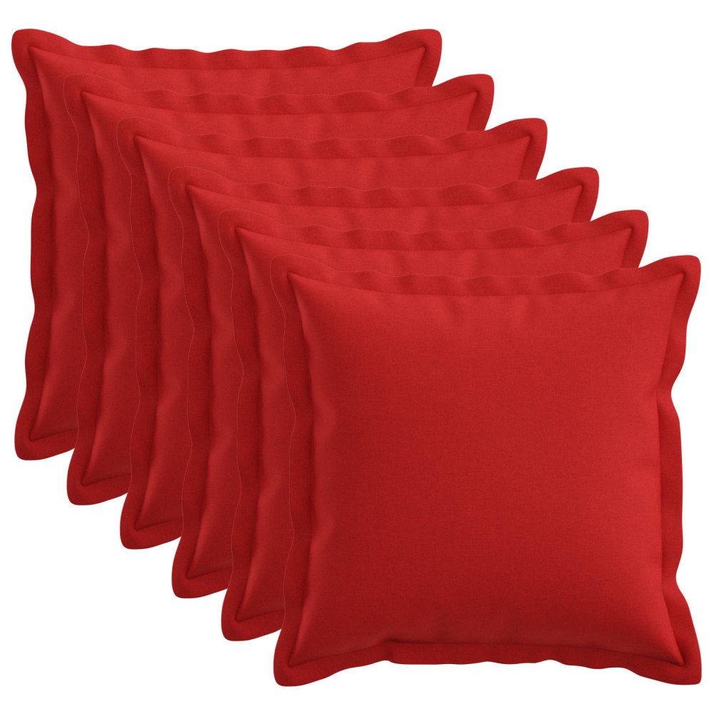vidaXL Kudde med kudde HOUTEN 6 st Röd Faux Linne