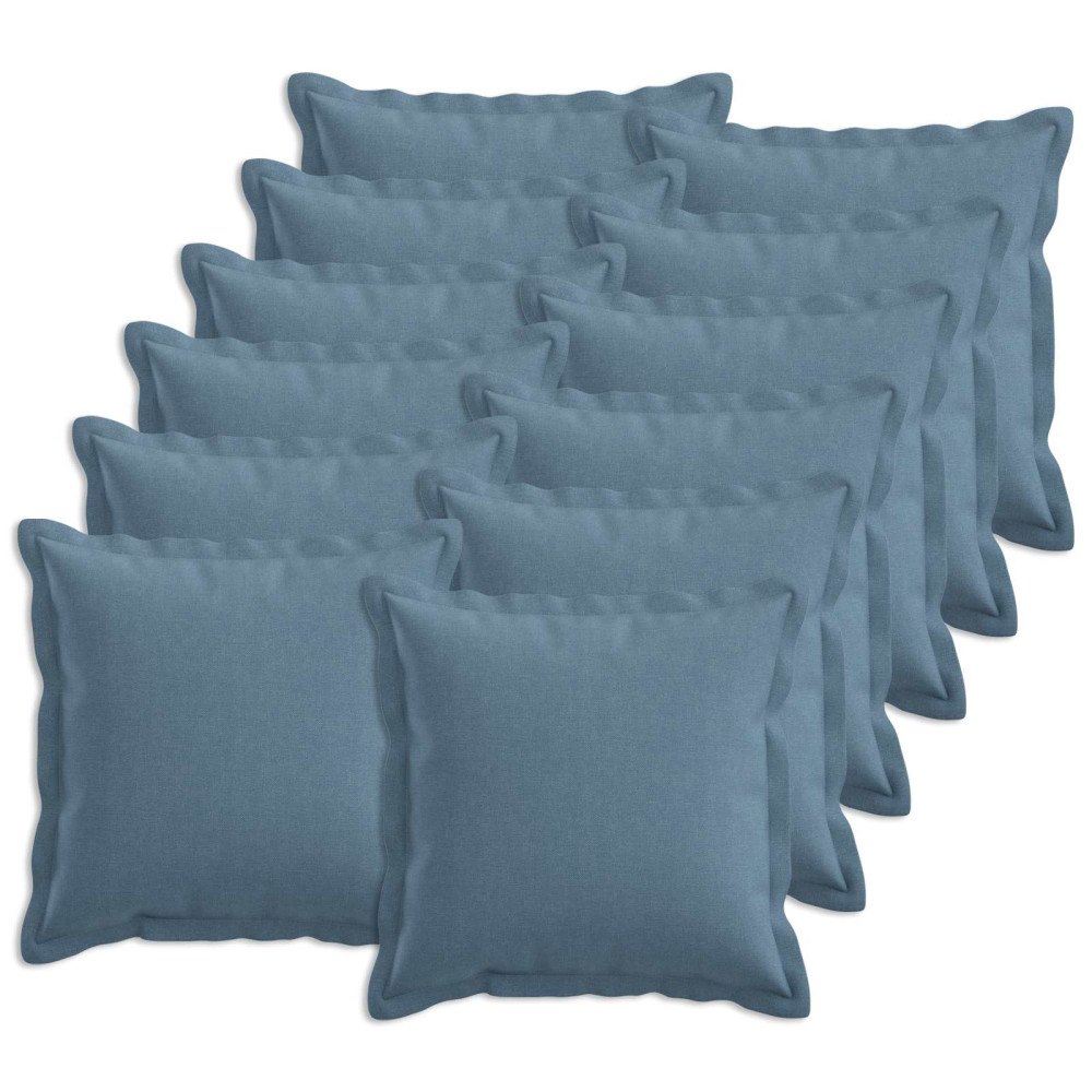 vidaXL Kudde med kudde HOUTEN 12 st Jeansblå Faux Linne