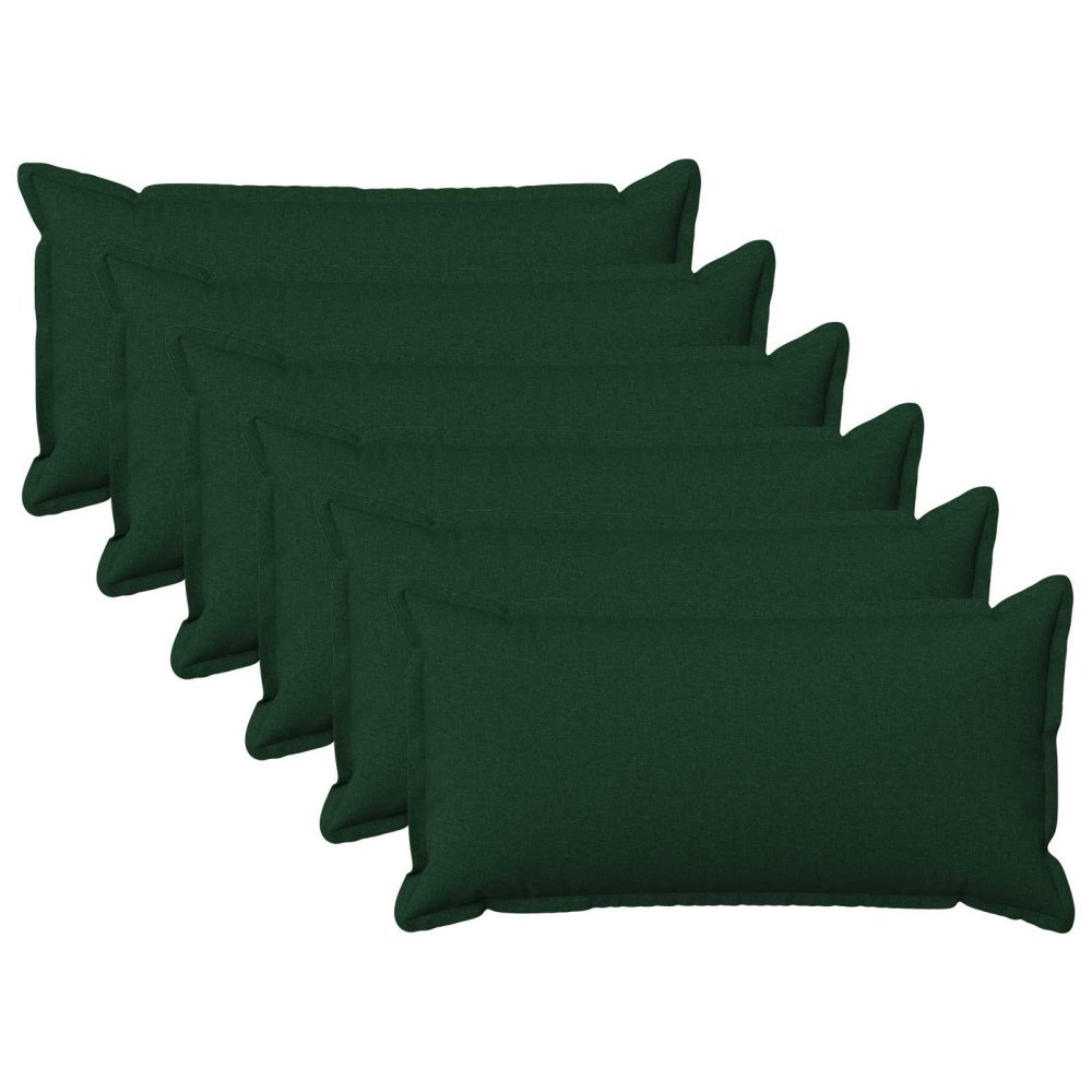 vidaXL Kudde med kudde HOUTEN 6 st Mörkgrön Faux Linne
