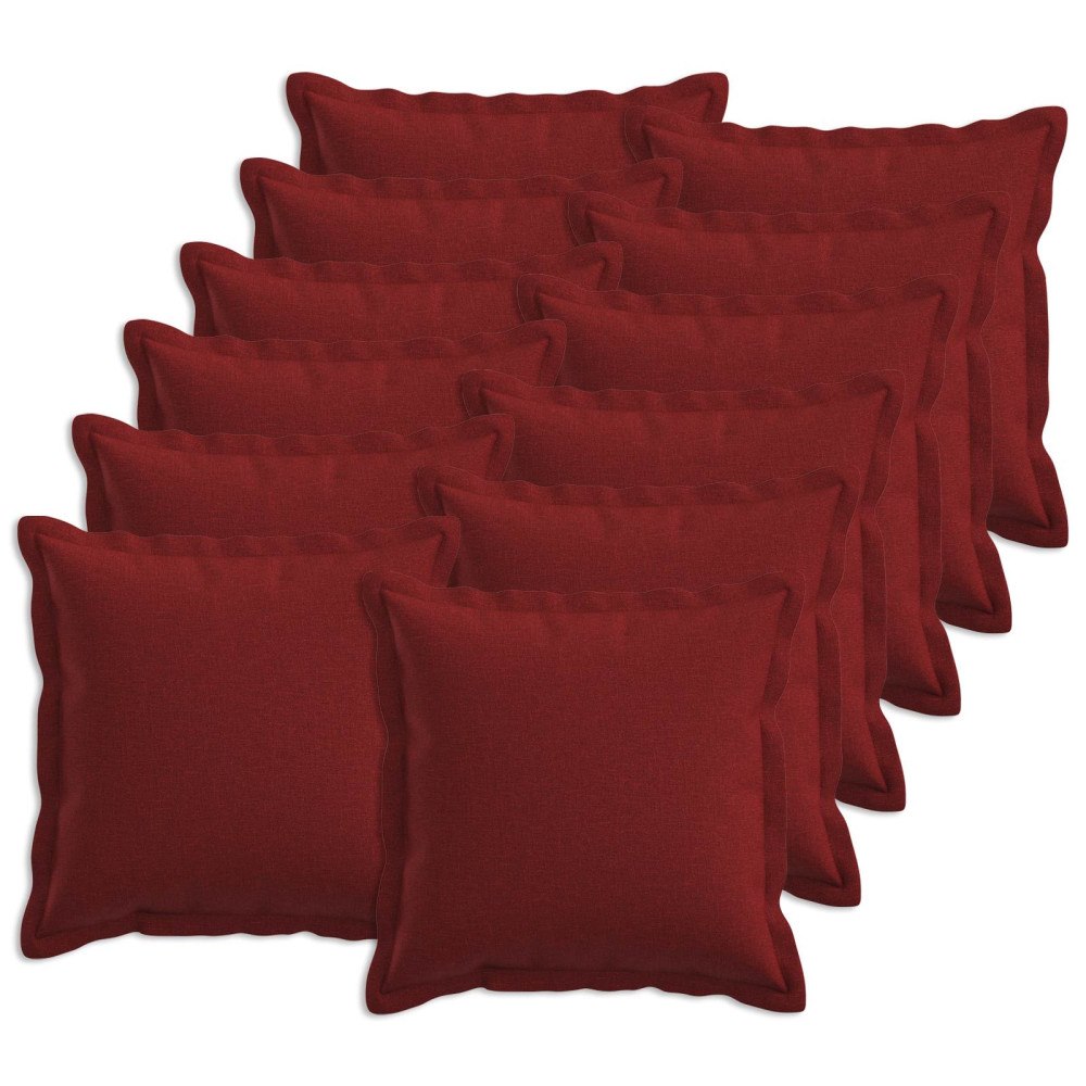 vidaXL Kudde med kudde HOUTEN 12 st Vinröd Faux Linne