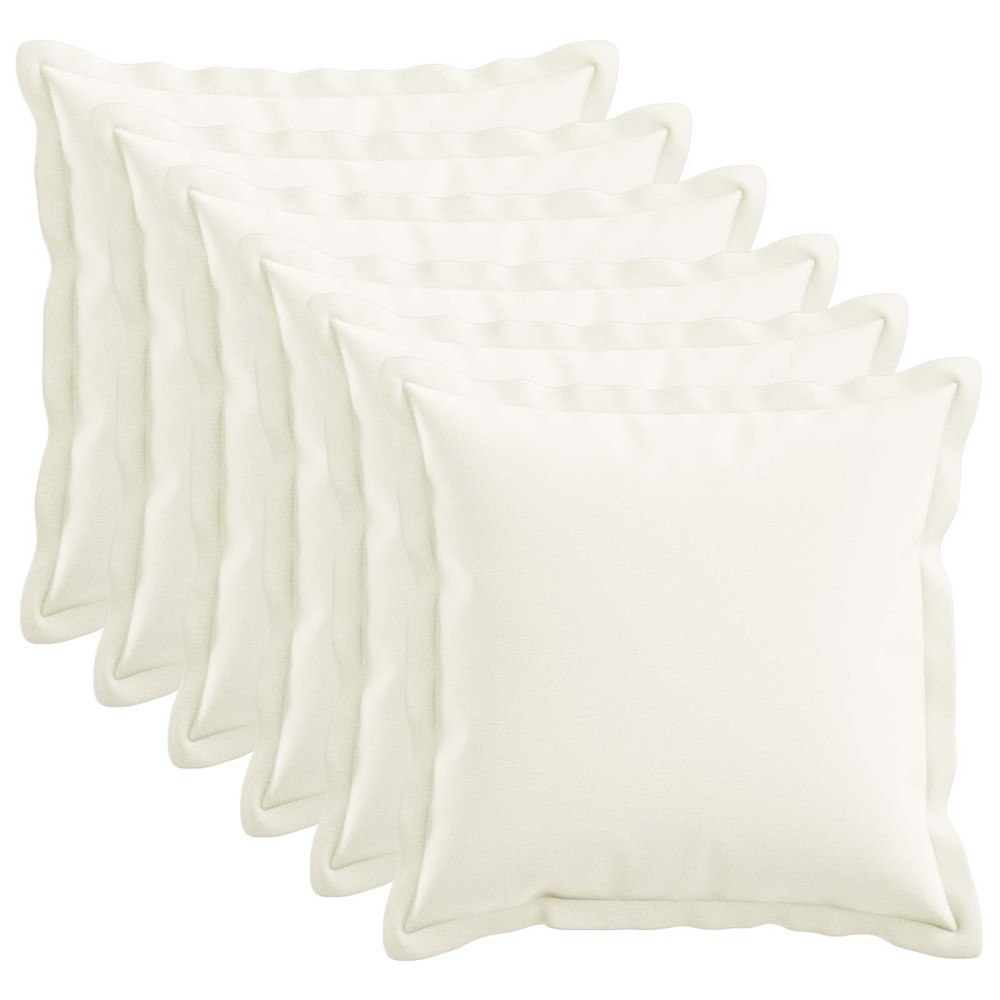 vidaXL Kudde med kudde HOUTEN 6 st Vit Faux Linne