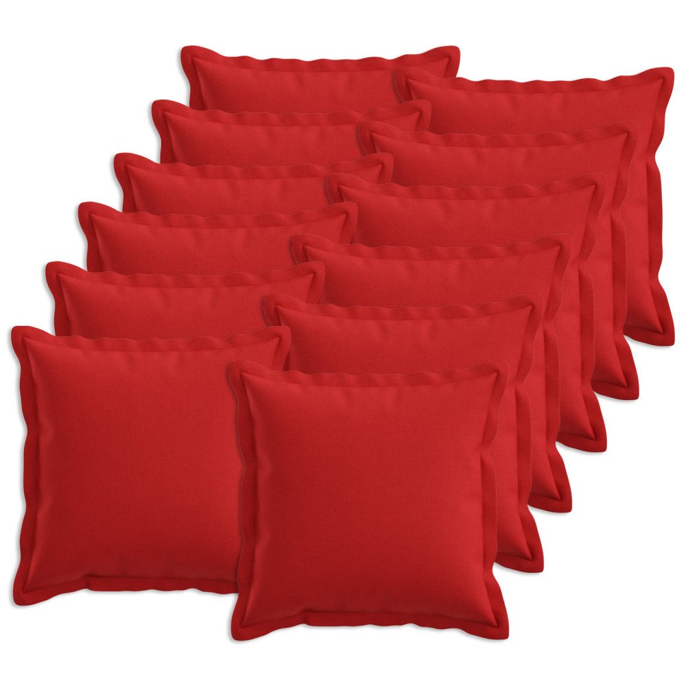 vidaXL Kudde med kudde HOUTEN 12 st Röd Faux Linne