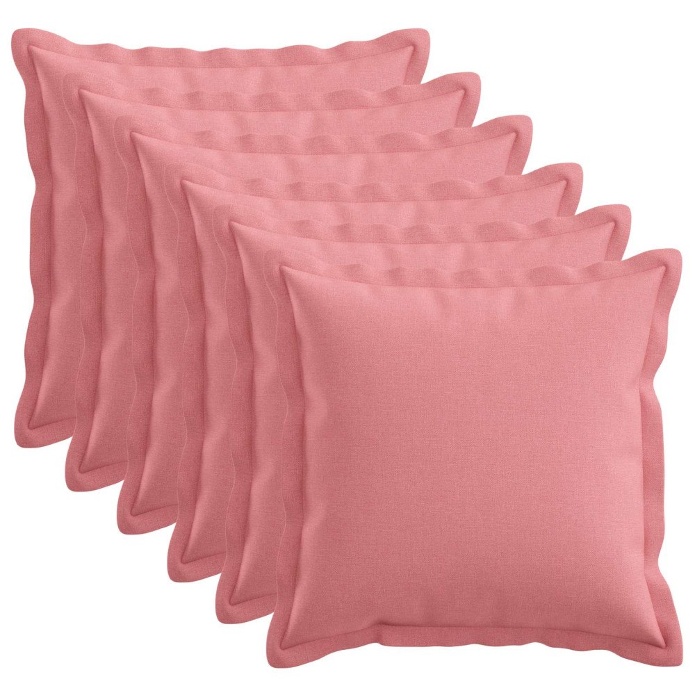 vidaXL Kudde med kudde HOUTEN 6 st Rosa Faux Linne