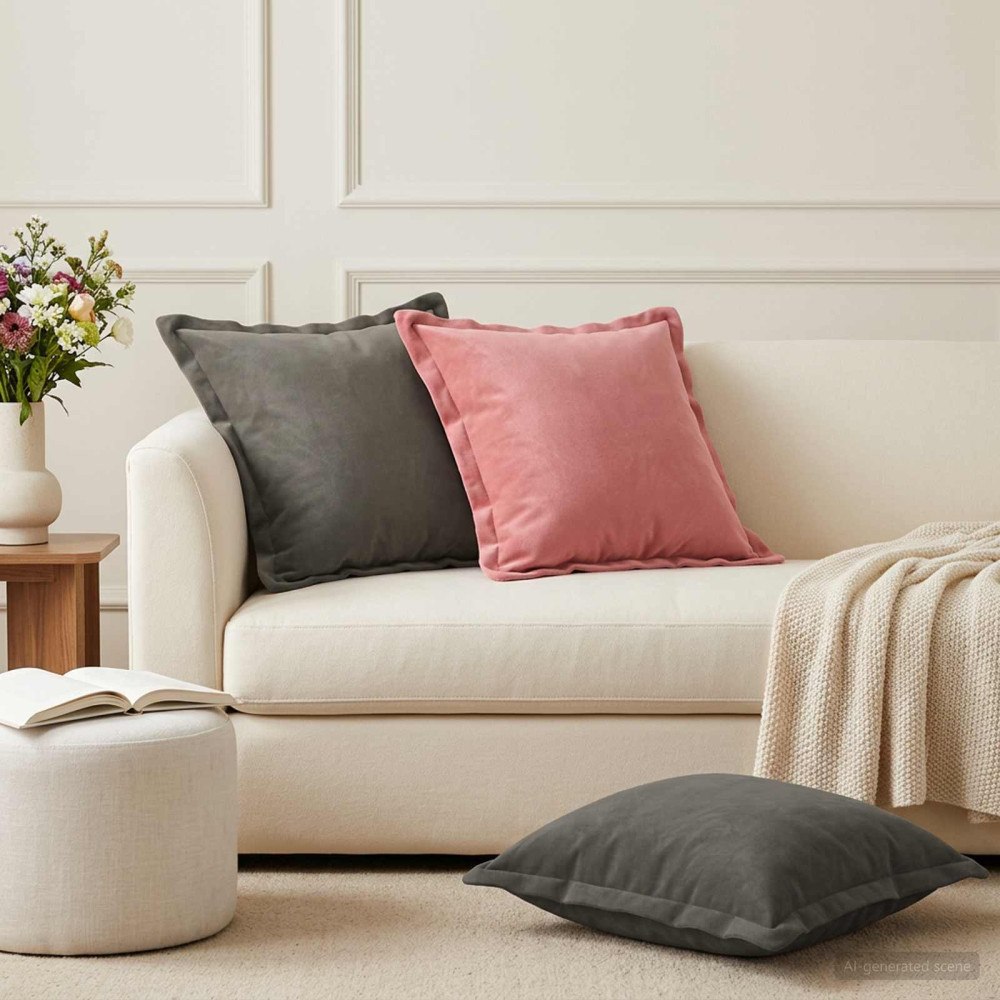 vidaXL Kudde med kudde HOUTEN 12 st Rosa Sammet