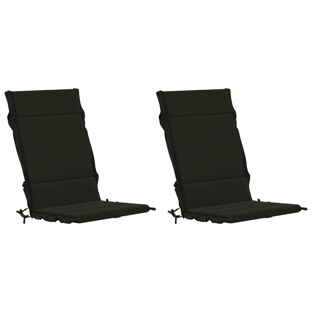 vidaXL 2-delade Höga Ryggstolsdynor GEMERT 2 st 100% Polyester Svart