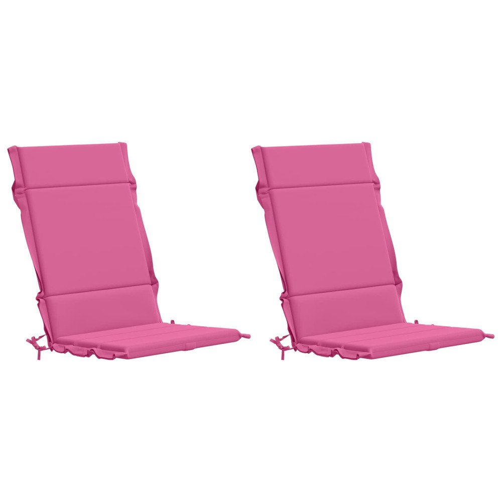 vidaXL 2-delade Höga Ryggstolsdynor GEMERT 2 st 100% Polyester Rosa