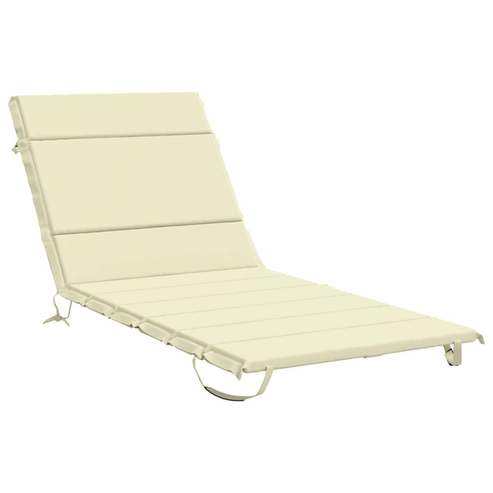 vidaXL Solstol Kudde GEMERT 100% Polyester Gräddvit 200 x 80 x 3 cm